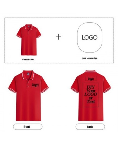 8-color summer new men and women wearable tops fashion casual POLO shirts high-end custom LOGO printing DIY brand text $25.97...