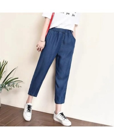 Thin Classic Oversize 8XL Baggy Jeans Elastic High Waist Wide Leg Denim Pants Women Capris Casual Harem Vaqueros Korean $34.9...