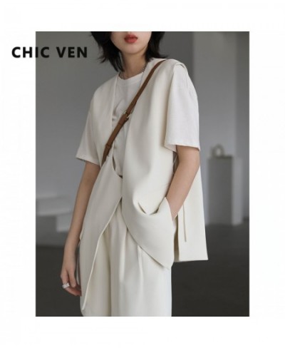 Women's Vest Loose Asymmetrical Lace-up Sleeveless Suit Coat Outerwear Office Lady Female Jackets Spring Summer 2022 $82.81 -...