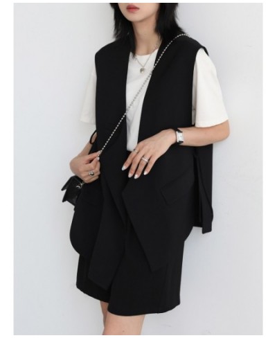 Women's Vest Loose Asymmetrical Lace-up Sleeveless Suit Coat Outerwear Office Lady Female Jackets Spring Summer 2022 $82.81 -...