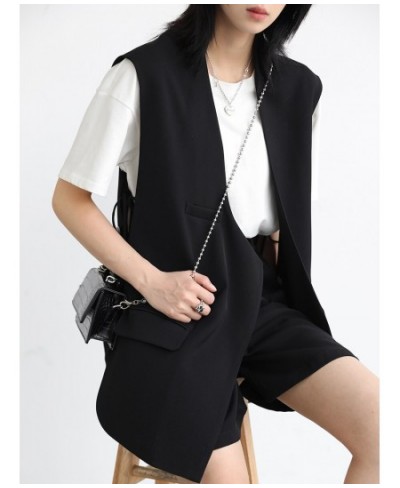 Women's Vest Loose Asymmetrical Lace-up Sleeveless Suit Coat Outerwear Office Lady Female Jackets Spring Summer 2022 $82.81 -...