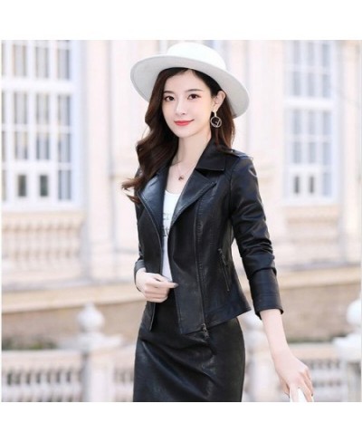 New Large Size 3XL 4XL 5XL Leather Jacket Women 2023 Spring Women's Leather Jacket Coat Short White Leather Clothing Female $...