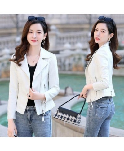 New Large Size 3XL 4XL 5XL Leather Jacket Women 2023 Spring Women's Leather Jacket Coat Short White Leather Clothing Female $...