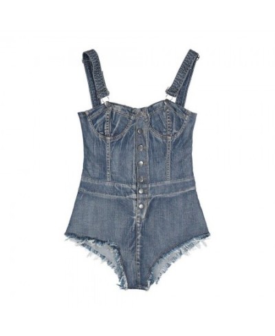 Sexy Denim Overall Bodysuit Women Jumpsuit Romper Jeans Shorts Suspenders Bib Hot Pants Playsuit Female $46.65 - Rompers