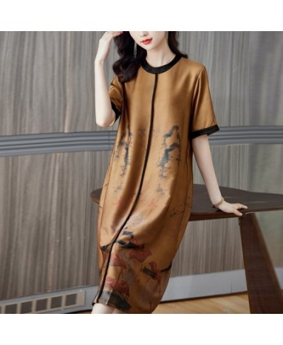 Summer Yellow Floral Silk Satin Short Sleeve Midi Dress 2022 Korean Elegant Bodycon Party Vestidos Women Fashion Casaul Dress...