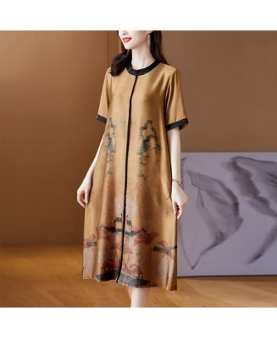 Summer Yellow Floral Silk Satin Short Sleeve Midi Dress 2022 Korean Elegant Bodycon Party Vestidos Women Fashion Casaul Dress...