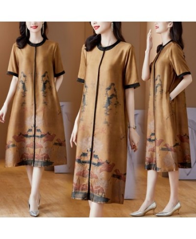 Summer Yellow Floral Silk Satin Short Sleeve Midi Dress 2022 Korean Elegant Bodycon Party Vestidos Women Fashion Casaul Dress...