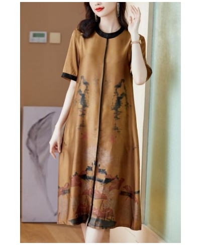 Summer Yellow Floral Silk Satin Short Sleeve Midi Dress 2022 Korean Elegant Bodycon Party Vestidos Women Fashion Casaul Dress...