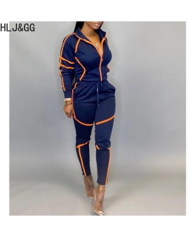 Fashion Sport Patchwork Two Piece Sets Women Zipper Long Sleeve Coat + Jogger Pants Tracksuits Casual Solid 2pcs Outfits $53....