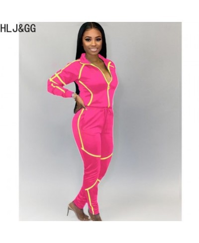 Fashion Sport Patchwork Two Piece Sets Women Zipper Long Sleeve Coat + Jogger Pants Tracksuits Casual Solid 2pcs Outfits $53....