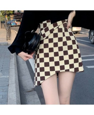 Mini Skirts Women Plaid Design All-match Spring New Fashion Korean Style Schoolgirls Elegant Daily Casual Simple Asymmetric I...