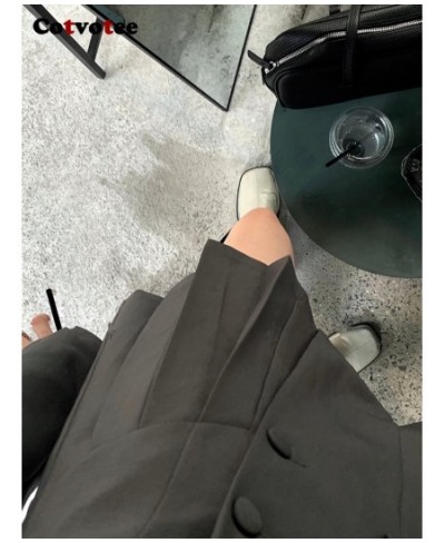 Blazer Dress Women Pleated Skirt 2022 New Fashion Korean Dresses for Women Double Breasted Office Wear Women Work Dress $64.2...