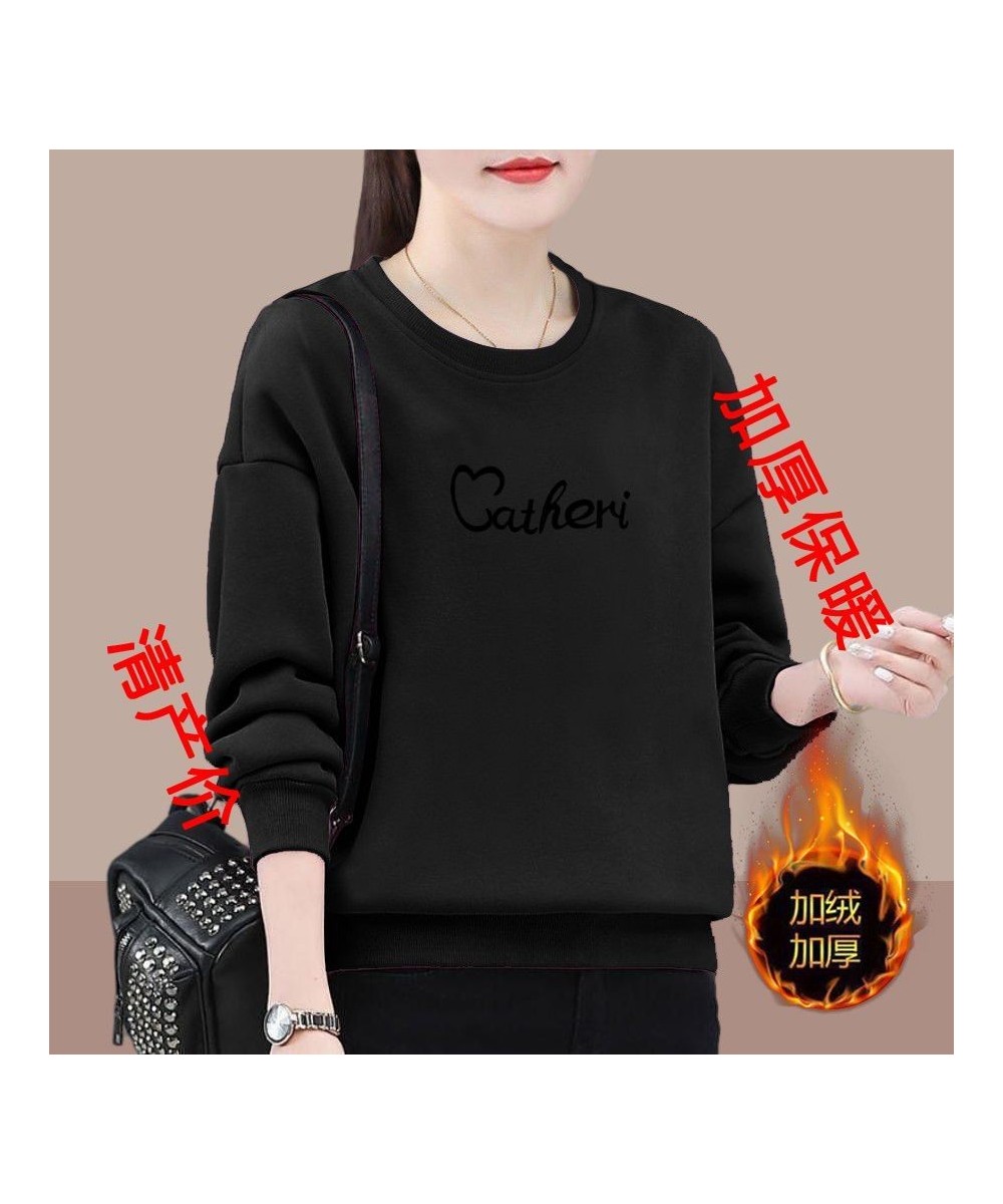 Black Letter Pattern Printing Round Neck Long Sleeve Loose Multiple Colors Autumn Winter Pullover Sweatshirts Hatless $33.10 ...