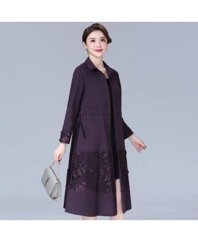 2022 Embroidered Spring Autumn Windbreaker Women 3XL New Mid-Length Elegant Trench Coat Female Single-Breasted Outerwear $50....