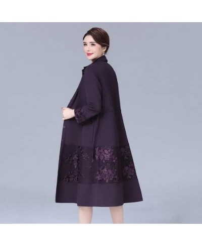 2022 Embroidered Spring Autumn Windbreaker Women 3XL New Mid-Length Elegant Trench Coat Female Single-Breasted Outerwear $50....