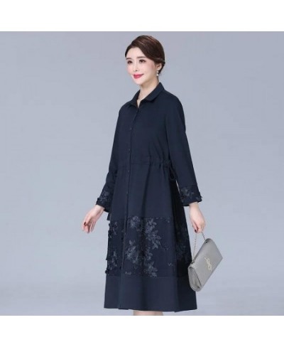 2022 Embroidered Spring Autumn Windbreaker Women 3XL New Mid-Length Elegant Trench Coat Female Single-Breasted Outerwear $50....