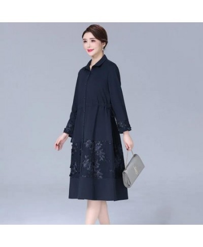 2022 Embroidered Spring Autumn Windbreaker Women 3XL New Mid-Length Elegant Trench Coat Female Single-Breasted Outerwear $50....