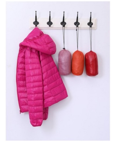 Short Lightweight Women White Duck Down Jacket Zipper Hooded Autumn Winter Warm Coat Outwear $59.73 - Jackets & Coats