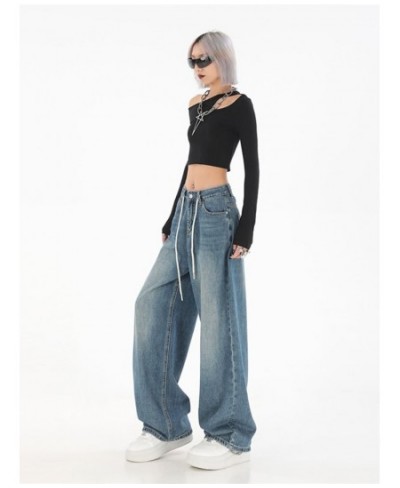 Fall Winter Y2k Fashion Women Harajuku Jeans Wide Leg Punk Loose Casual Denim Cargo Pants Baggy Streetwear Long Trousers Tide...