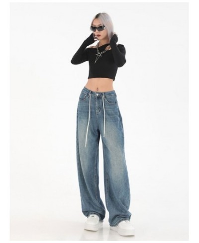 Fall Winter Y2k Fashion Women Harajuku Jeans Wide Leg Punk Loose Casual Denim Cargo Pants Baggy Streetwear Long Trousers Tide...