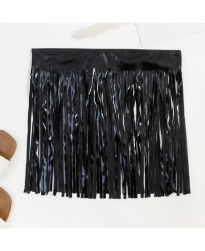 Sexy Clubwear Skirts Women High Waist Tassel Mini Skirts Cover Up Fringe Hot Dance Night Party Skirts Female $14.54 - Skirts