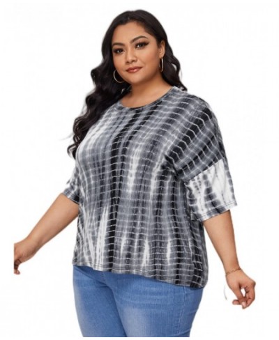 Plus Size Half Sleeve Summer Casual T-shirt Women Loose Fit Boyfriend O-Neck Tie Dye Street Blouse Top Big Size Tee 5XL 6XL 7...