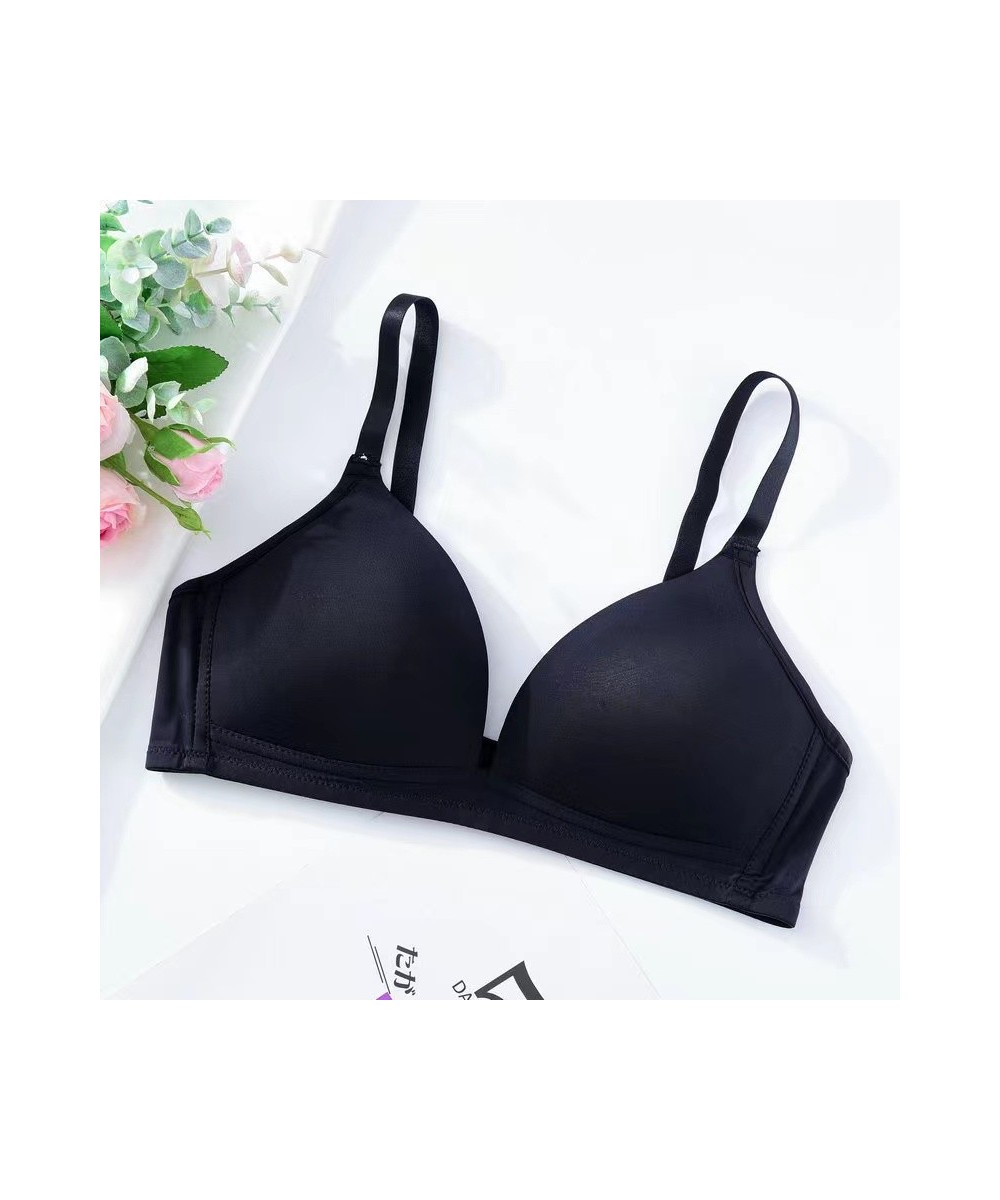 Underwear Women Without Steel Ring Gathered Anti-Sagging Bra Adjustable Student Girl Comfortable Thin Section Seamless Bra $1...