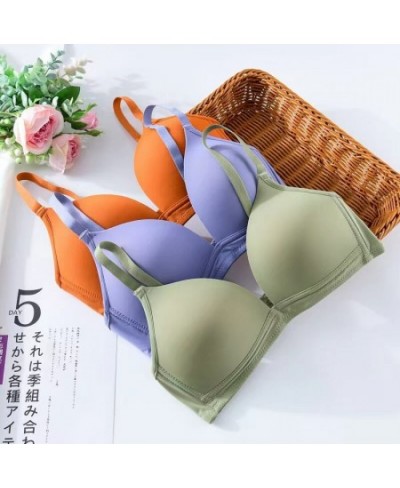 Underwear Women Without Steel Ring Gathered Anti-Sagging Bra Adjustable Student Girl Comfortable Thin Section Seamless Bra $1...