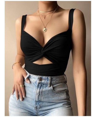 Sexy Women Sleeveless Short Crop Top Ladies Vest Casual Tank Tops Women's Tube Tops Female Black White Brown Clothes y2k $22....