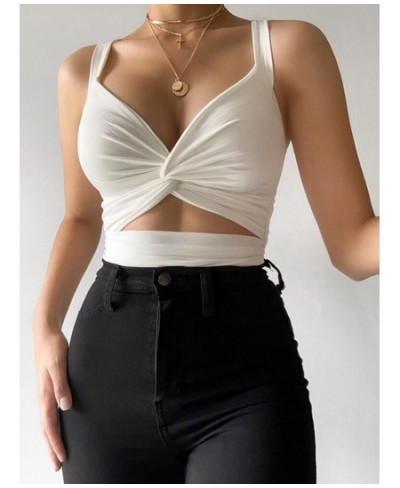 Sexy Women Sleeveless Short Crop Top Ladies Vest Casual Tank Tops Women's Tube Tops Female Black White Brown Clothes y2k $22....