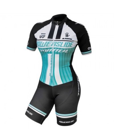 Powerslide Women Skating Short Sleeve Speed Skating Suit Jumpsuit Roupa Ciclismo Inline Speed Skating Triathlon Race Clothing...