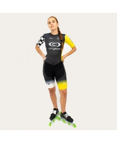 Powerslide Women Skating Short Sleeve Speed Skating Suit Jumpsuit Roupa Ciclismo Inline Speed Skating Triathlon Race Clothing...