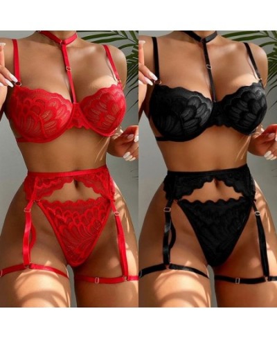 Sexy Erotic Lingerie Women Bra Garters Thongs Patchwork See Through Lingerie Set Ladies Sexy Underwear Set Porn Sexy Costumes...