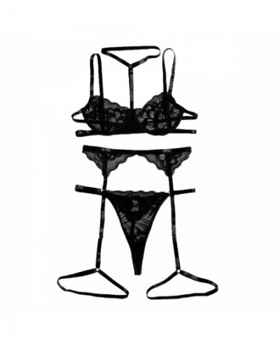 Sexy Erotic Lingerie Women Bra Garters Thongs Patchwork See Through Lingerie Set Ladies Sexy Underwear Set Porn Sexy Costumes...