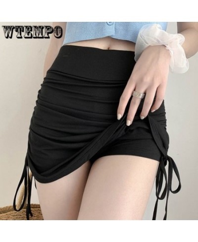 Skirts Female Harajuku 2023 Summer Autumn Period Ladies Thread Side Draw String Elastic Sexy Mini Skirts Womens Chic $28.94 -...