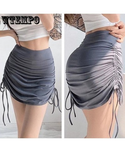 Skirts Female Harajuku 2023 Summer Autumn Period Ladies Thread Side Draw String Elastic Sexy Mini Skirts Womens Chic $28.94 -...