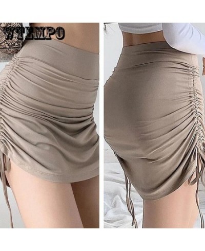 Skirts Female Harajuku 2023 Summer Autumn Period Ladies Thread Side Draw String Elastic Sexy Mini Skirts Womens Chic $28.94 -...