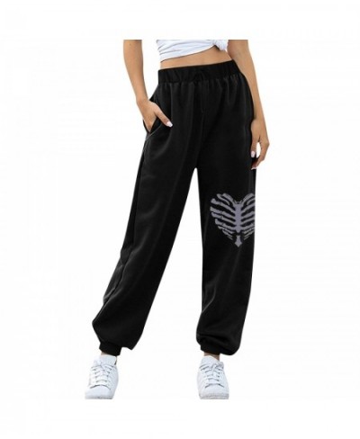 Women Sweatpants Harajuku Cartoon Printed Sports Leisure Wide Leg Pants Drawstring Pants Jogger 2022 Spring Autumn Cargo Pant...