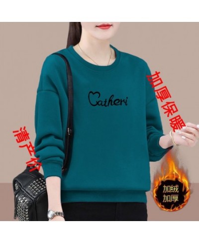 Black Letter Pattern Printing Round Neck Long Sleeve Loose Multiple Colors Autumn Winter Pullover Sweatshirts Hatless $33.10 ...