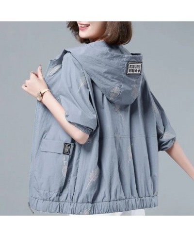 Oversize 3XL Printing Hooded Jackets Women Loose Casual Spring Outerwear Thin Sun-Proof Clothes Summer Mother Basic Chaquetas...