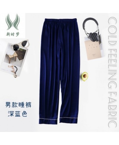 280012Summer lovers' pyjama pants silk thin solid color cool comfortable men's and women's home casual home pants $31.92 - Sl...