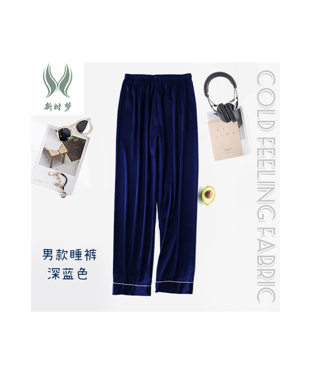 280012Summer lovers' pyjama pants silk thin solid color cool comfortable men's and women's home casual home pants $31.92 - Sl...