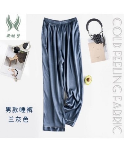 280012Summer lovers' pyjama pants silk thin solid color cool comfortable men's and women's home casual home pants $31.92 - Sl...