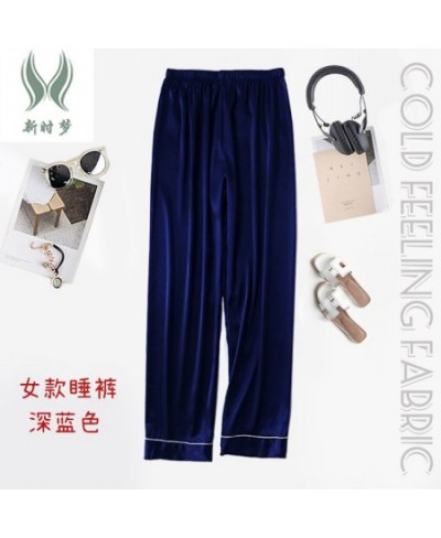 280012Summer lovers' pyjama pants silk thin solid color cool comfortable men's and women's home casual home pants $31.92 - Sl...