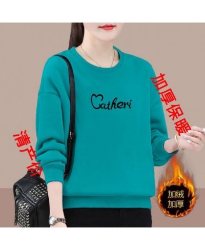 Black Letter Pattern Printing Round Neck Long Sleeve Loose Multiple Colors Autumn Winter Pullover Sweatshirts Hatless $33.10 ...