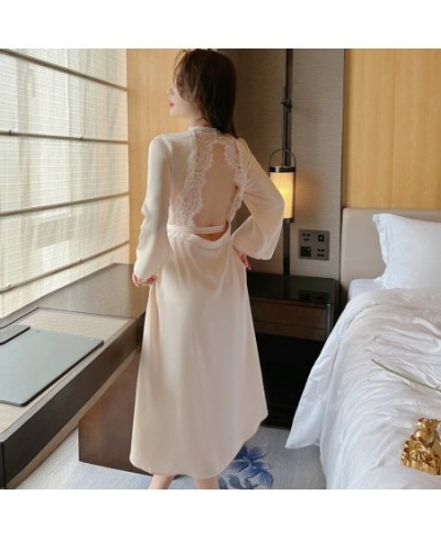 Women Satin Lace Intimate Sleepwear Set 2PCS Nightgown Sexy Lady New Robe Set Brides Bridesmaid Wedding Robe Gown M-XL $42.87...