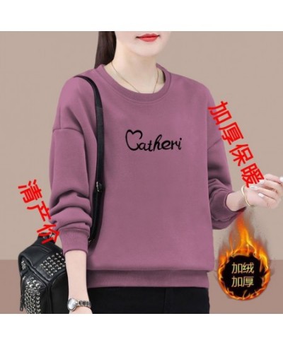 Black Letter Pattern Printing Round Neck Long Sleeve Loose Multiple Colors Autumn Winter Pullover Sweatshirts Hatless $33.10 ...