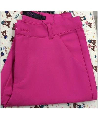 Candy Colors Skinny Pencil Pants Women Casual High Waist Capris 2023 Spring Summer Stretch Pantalones 92cm Ankle Length $33.5...