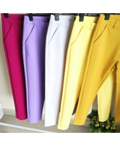 Candy Colors Skinny Pencil Pants Women Casual High Waist Capris 2023 Spring Summer Stretch Pantalones 92cm Ankle Length $33.5...