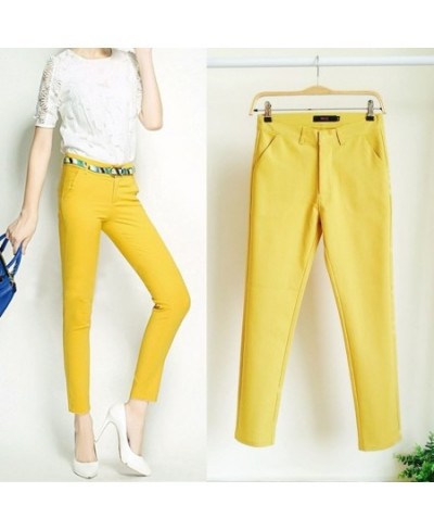 Candy Colors Skinny Pencil Pants Women Casual High Waist Capris 2023 Spring Summer Stretch Pantalones 92cm Ankle Length $33.5...